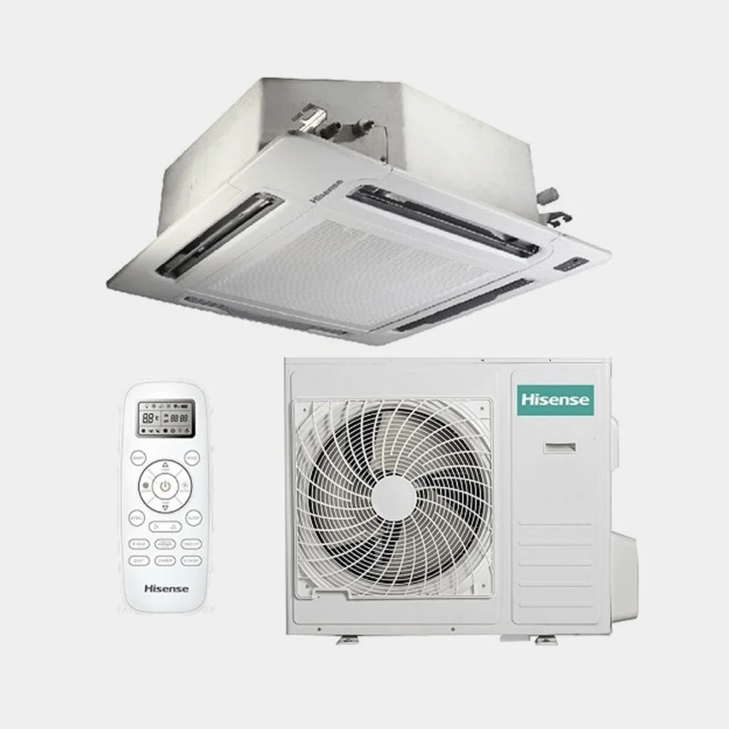hisense_air_conditioner_cassette_side_view_24000_btu_full_package.webp Hisense 24000 BTU Cassette Air Conditioner AUC-24HR4SJA - Image 1