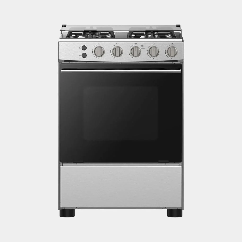 hisense_free_standing_cooker_50_cm_4_burner_gas_silver.webp Hisense 50CM Freestanding All Gas Cooker HFG50111X - Image 1