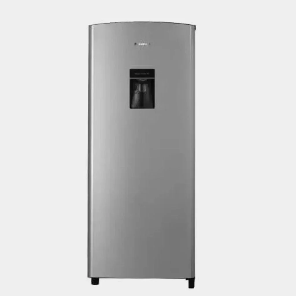 hisense_refrigerator_single_door_with_dispenser_176l_front_view_silver.webp Hisense 176L Single Door Fridge With Dispenser REF176DR - Image 1