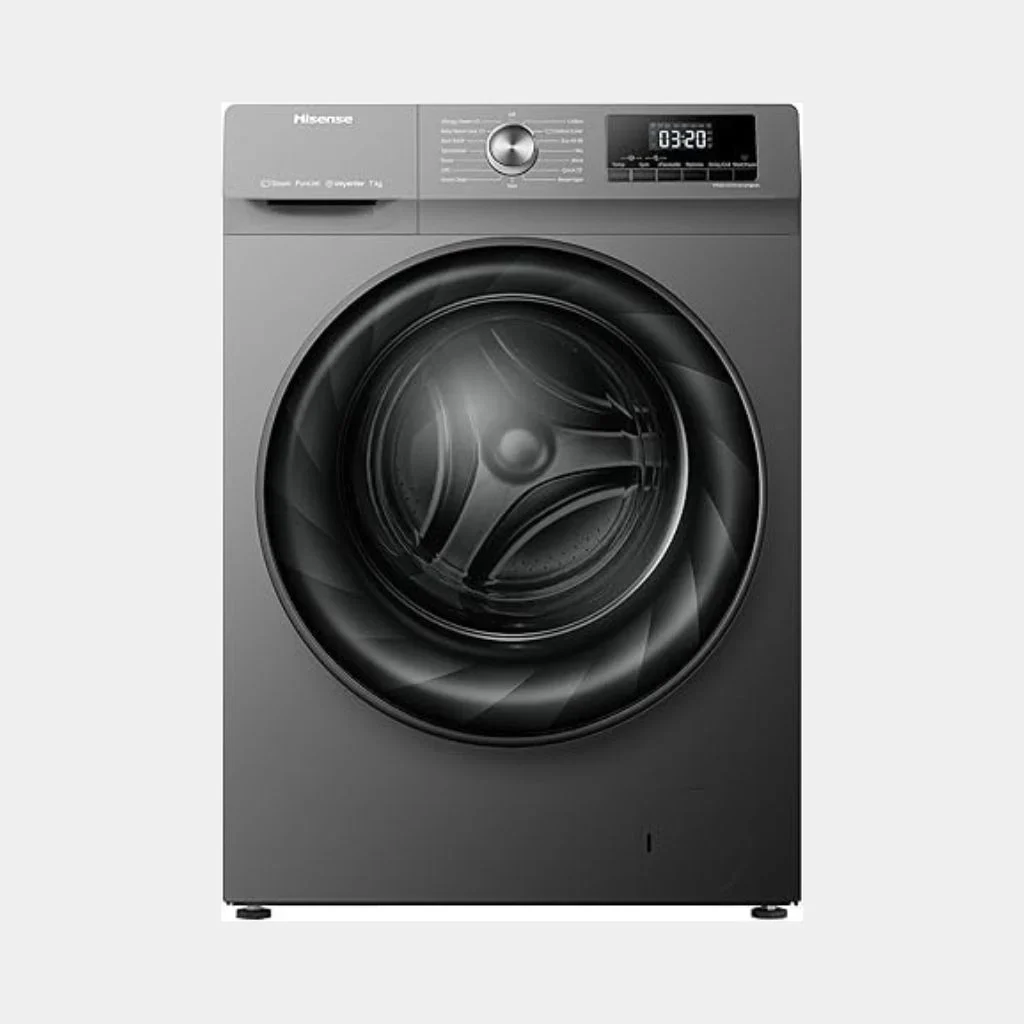 hisense_washing_machine_7_kg_front_load_grey.webp Hisense 7KG Front Load Washing Machine WFQP7012EVMT - Image 1